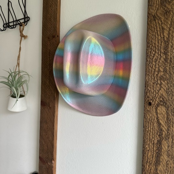Pastel Rainbow Striped Cowgirl Hat - Picture 9 of 9